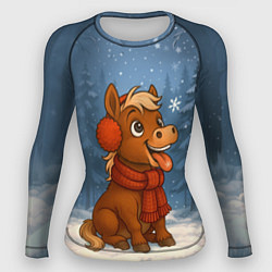 Женский рашгард Лошадка ловит снежинку