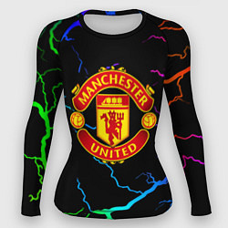 Женский рашгард Манчестер Юнайтед неоновые молнии