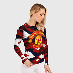 Рашгард женский Манчестер Юнайтед камуфляж, цвет: 3D-принт — фото 2