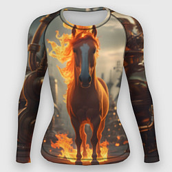 Женский рашгард Огненная лошадь в стиле стимпанк