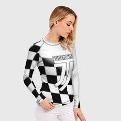 Рашгард женский Ювентус клетка краски, цвет: 3D-принт — фото 2