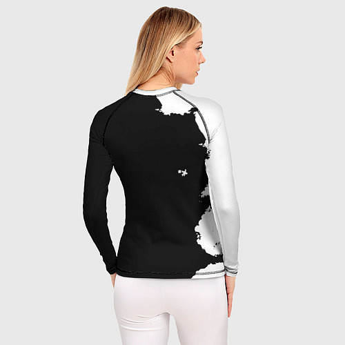 Женский рашгард Реал Мадрид черно белые краски / 3D-принт – фото 4