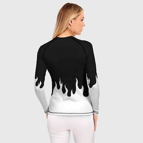 Женский рашгард Реал Мадрид огонь белый / 3D-принт – фото 4