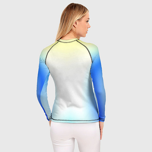 Женский рашгард Color yellow blue white / 3D-принт – фото 4