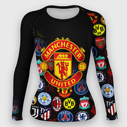 Рашгард женский Манчестер логотипы команд, цвет: 3D-принт
