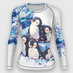 Рашгард женский Пингвины и лёд, цвет: 3D-принт