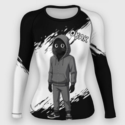 Рашгард женский Окак - кот мем, цвет: 3D-принт