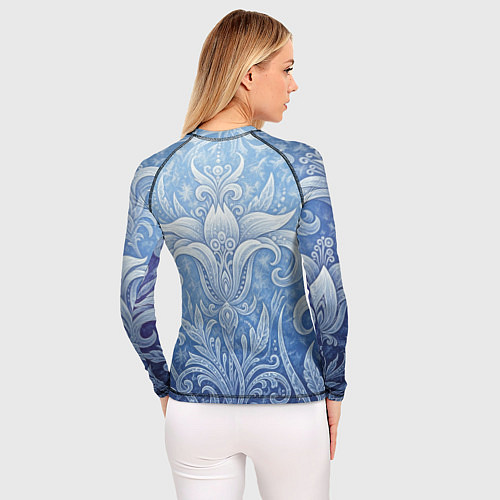 Женский рашгард Ледяной цветочный орнамент / 3D-принт – фото 4