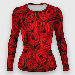 Рашгард женский Красные розы, цвет: 3D-принт