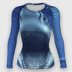 Рашгард женский Белая акула, цвет: 3D-принт
