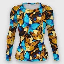 Рашгард женский Бабочки, цвет: 3D-принт