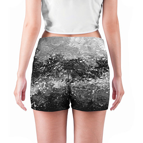 Женские шорты Чёрно белый цвет / 3D-принт – фото 4