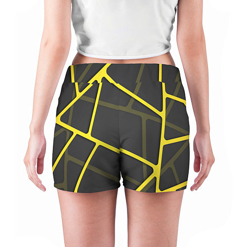Женские шорты Желтая сетка / 3D-принт – фото 4