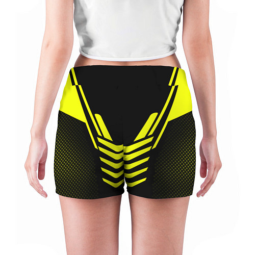 Женские шорты CS:GO Yellow Carbon / 3D-принт – фото 4