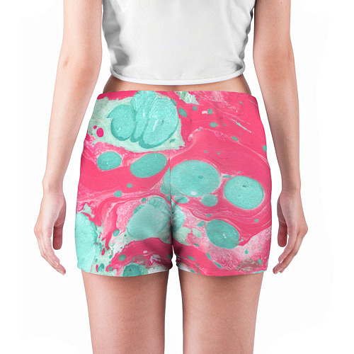 Женские шорты Watercolor: Pink & Turquoise / 3D-принт – фото 4