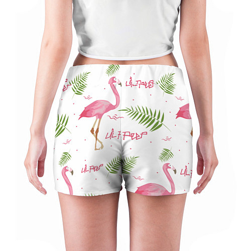 Женские шорты Lil Peep: Pink Flamingo / 3D-принт – фото 4
