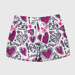 Женские шорты Love - pink hearts
