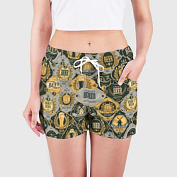 Шорты женские Пивные этикетки мира, цвет: 3D-принт — фото 2