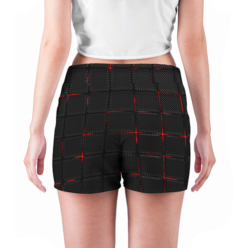 Женские шорты 3D Плиты Red & Black / 3D-принт – фото 4