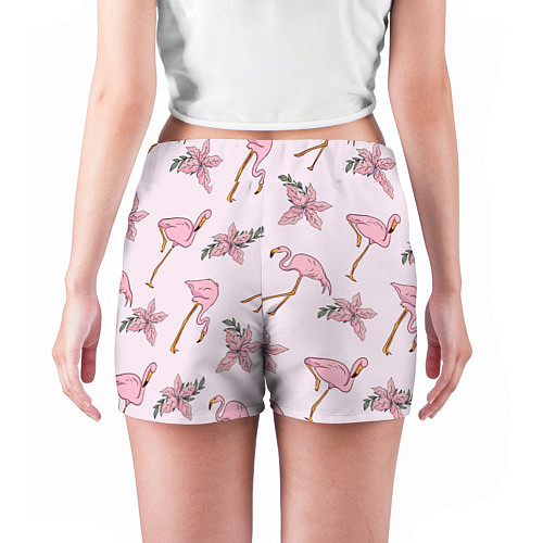 Женские шорты Розовый фламинго / 3D-принт – фото 4