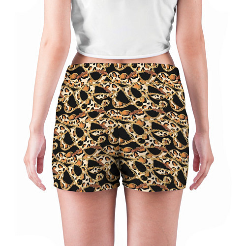 Женские шорты Versace Леопардовая текстура / 3D-принт – фото 4