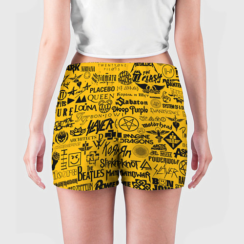 Женские шорты ЛОГОТИПЫ РОК ГРУПП / 3D-принт – фото 4