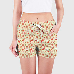 Шорты женские Рождественская атмосфера, цвет: 3D-принт — фото 2