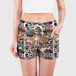 Шорты женские Граффити, цвет: 3D-принт — фото 2