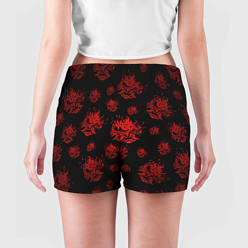 Женские шорты Samurai pattern - красный / 3D-принт – фото 4