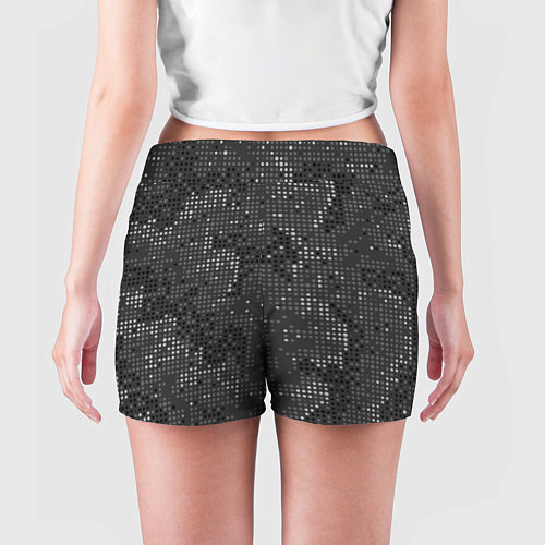 Женские шорты КАМУФЛЯЖ В ЧЕРНУЮ ТОЧКУ / 3D-принт – фото 4