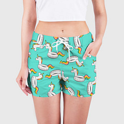 Шорты женские Единорог Круг, цвет: 3D-принт — фото 2