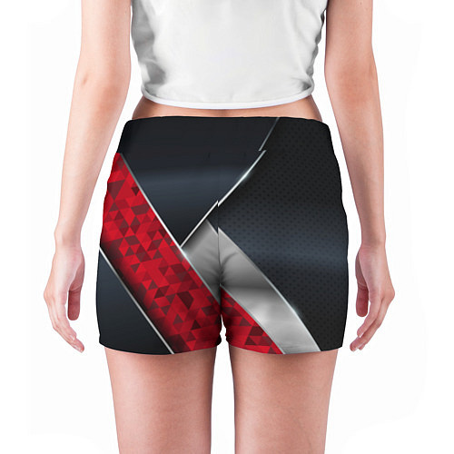 Женские шорты 3D BLACK AND RED METAL / 3D-принт – фото 4