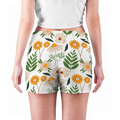 Женские шорты Цветы и листья / 3D-принт – фото 4