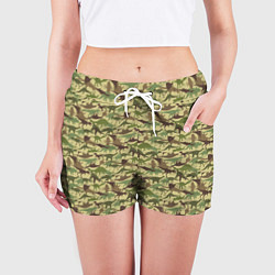 Шорты женские Динозавры камуфляж, цвет: 3D-принт — фото 2