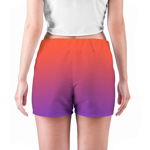 Женские шорты Оранжевый и Фиолетовый / 3D-принт – фото 4