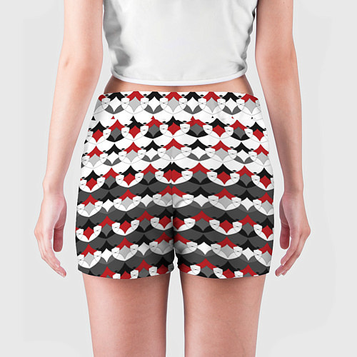 Женские шорты Абстрактный красно-серый узор / 3D-принт – фото 4