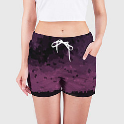 Шорты женские Мозаичный узор в черно бордовом цвете, цвет: 3D-принт — фото 2