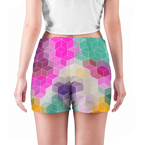 Женские шорты Абстрактный разноцветный узор / 3D-принт – фото 4