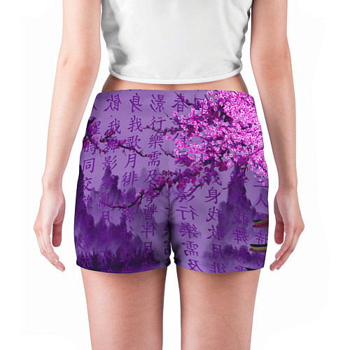 Женские шорты Фиолетовый китай / 3D-принт – фото 4