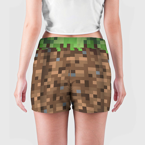 Женские шорты ЗЕМЛЯ DIRT MINECRAFT / 3D-принт – фото 4