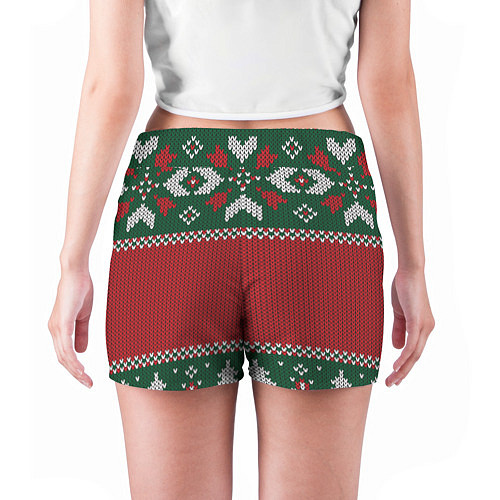 Женские шорты Knitted Christmas Pattern / 3D-принт – фото 4