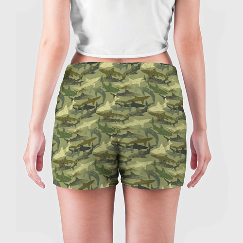 Женские шорты Камуфляж из Акул / 3D-принт – фото 4