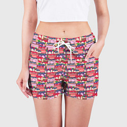 Шорты женские Торты со свежими ягодами, цвет: 3D-принт — фото 2