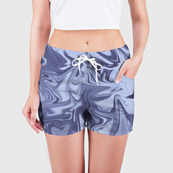 Шорты женские Crystal Abstract Blue, цвет: 3D-принт — фото 2