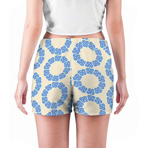 Женские шорты Круговой орнамент из цветка / 3D-принт – фото 4