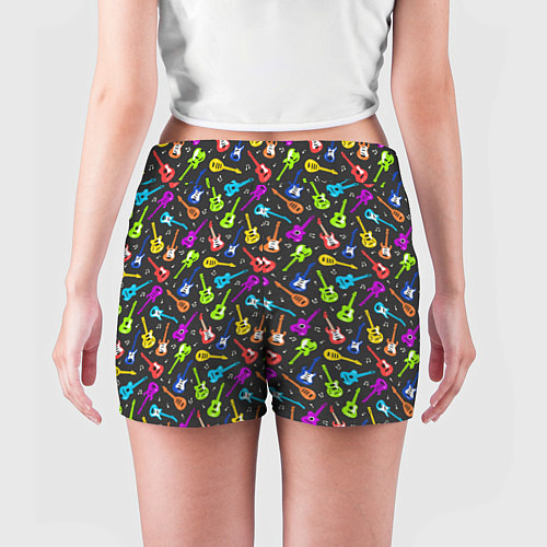 Женские шорты Разноцветные Гитары / 3D-принт – фото 4