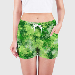 Шорты женские Спортивный камуфляж Пикси - Рукола, цвет: 3D-принт — фото 2