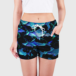 Шорты женские На дне морском Акулы, цвет: 3D-принт — фото 2