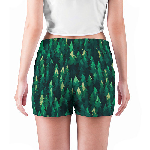 Женские шорты Еловый лес spruce forest / 3D-принт – фото 4