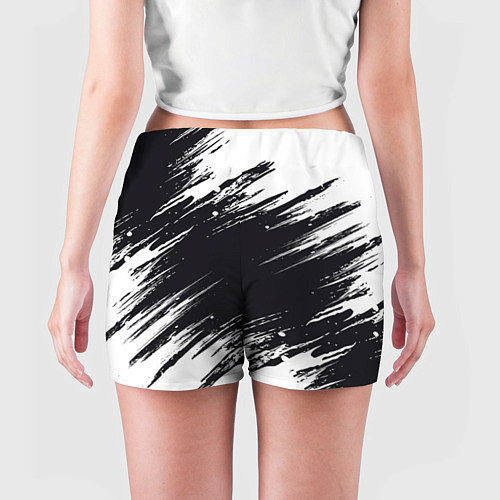 Женские шорты БЕЛАЯ КРАСКА БРЫЗГИ / 3D-принт – фото 4